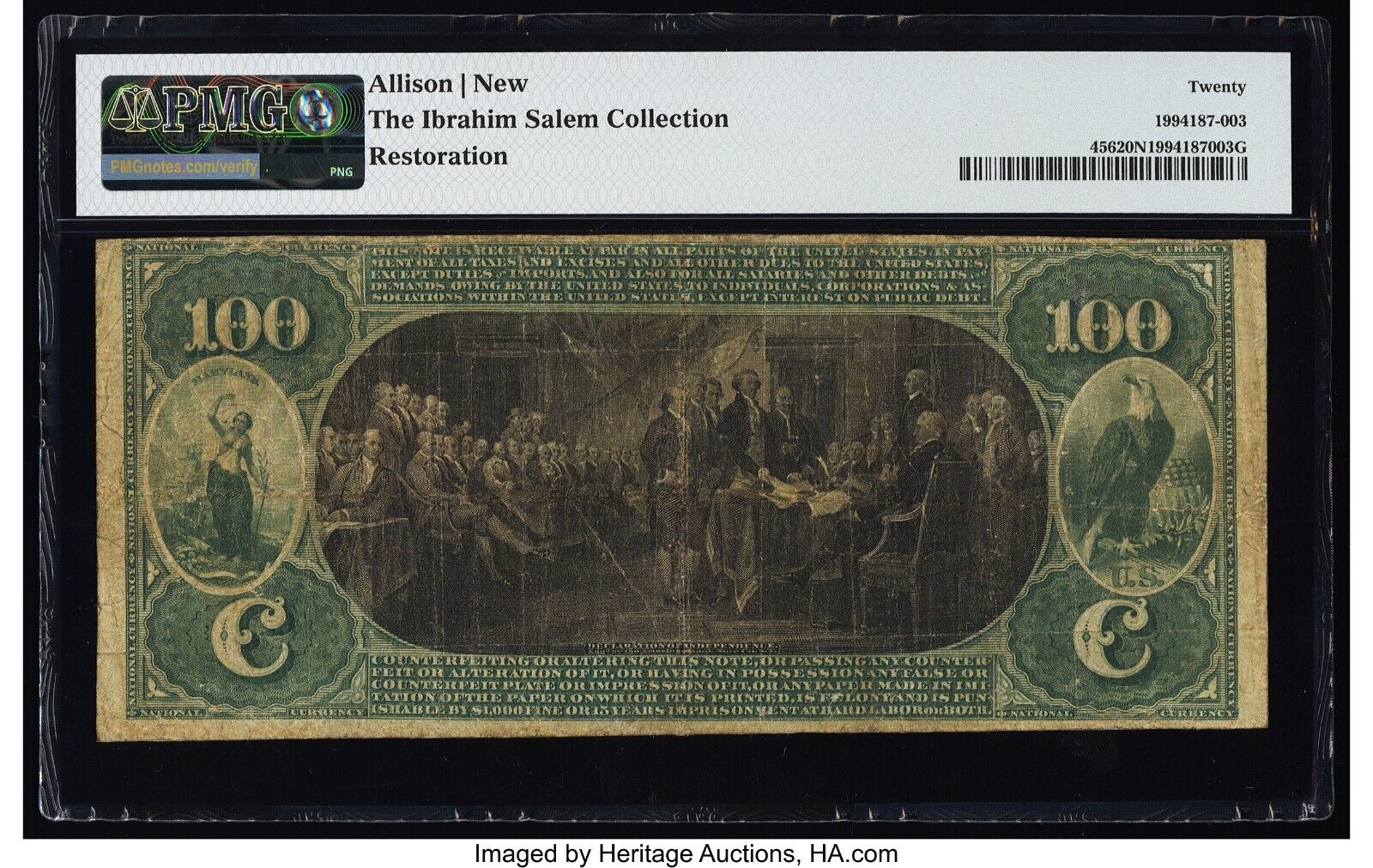 FR.456 1875 $100 Charter #204 First National Bank of Baltimore Maryland b