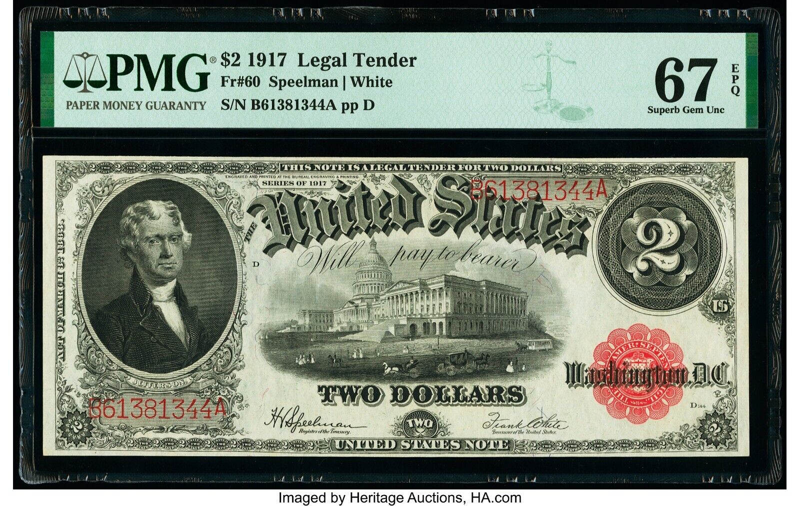FR.60 1917 $2 Legal Tender a