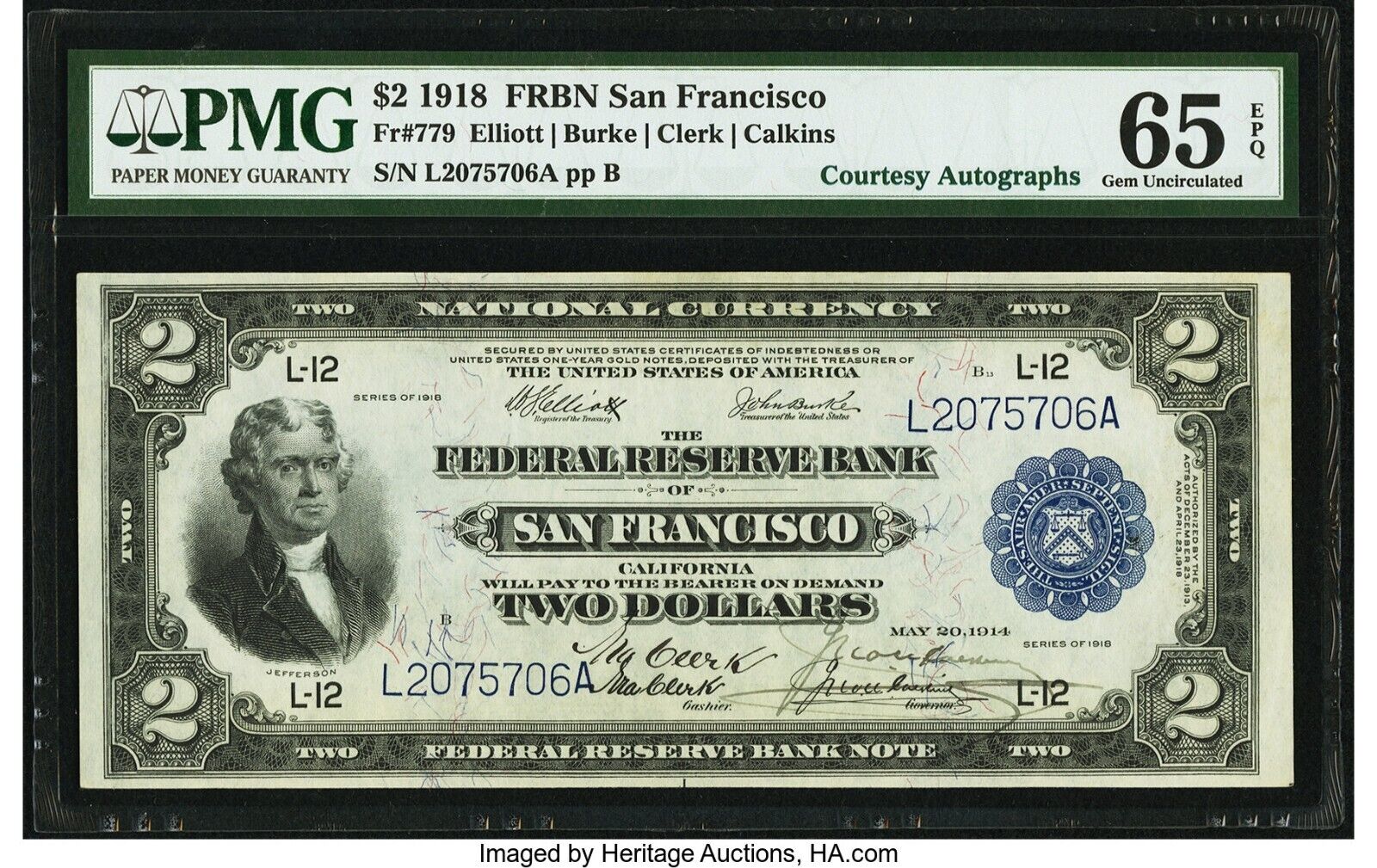 FR.779 1918 $2 Federal Reserve Bank Note a