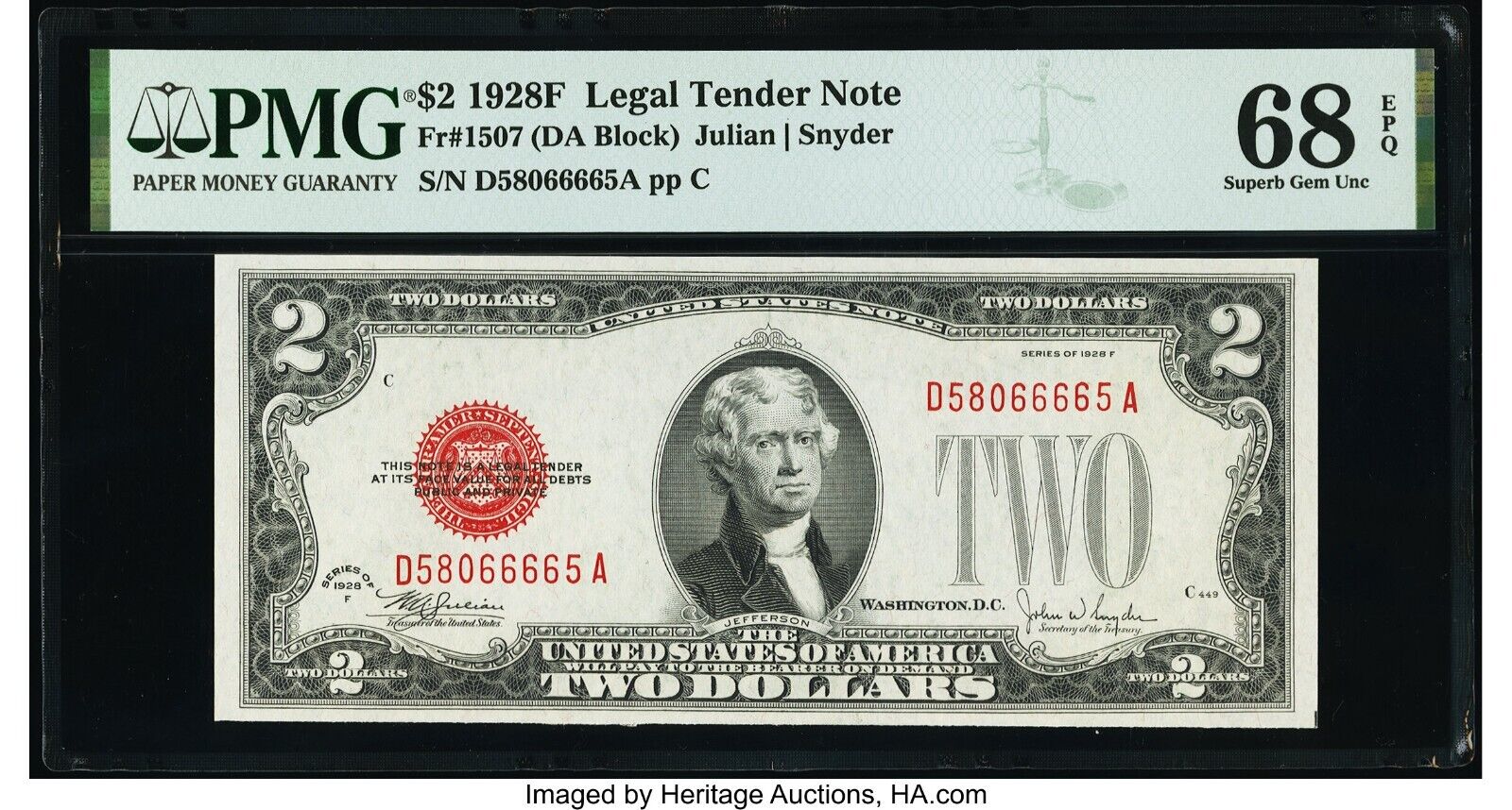 FR. 1507 1928 $2 Legal Tender a