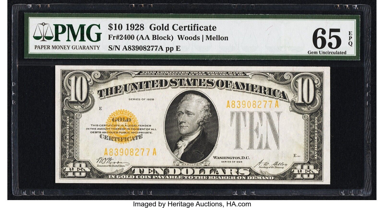 FR. 2400 1928 $10 Gold Certificate a